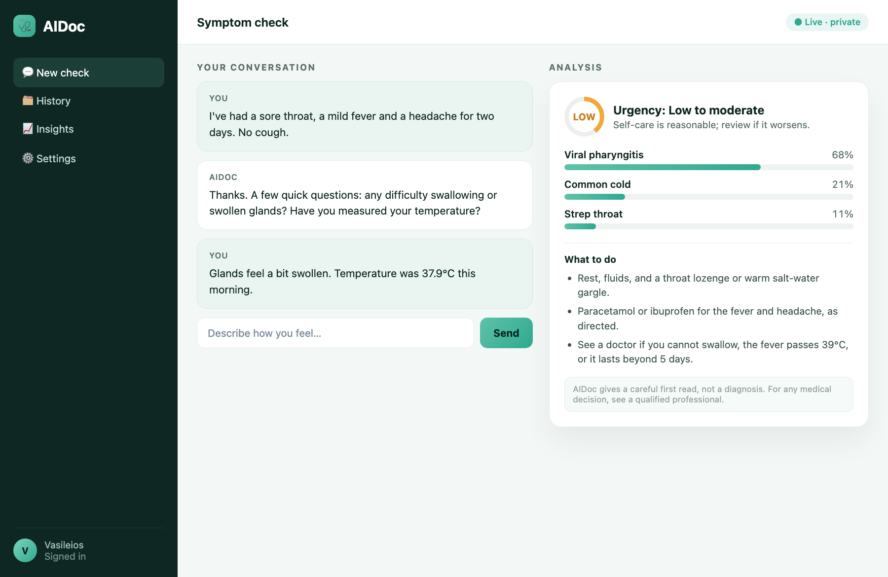 Aidoc Examples App · V·SAG